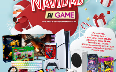 ¡Ya es Navidad en GAME! Celebra estas fiestas con videojuegos, merchandising y productos de PC Gaming al mejor precio