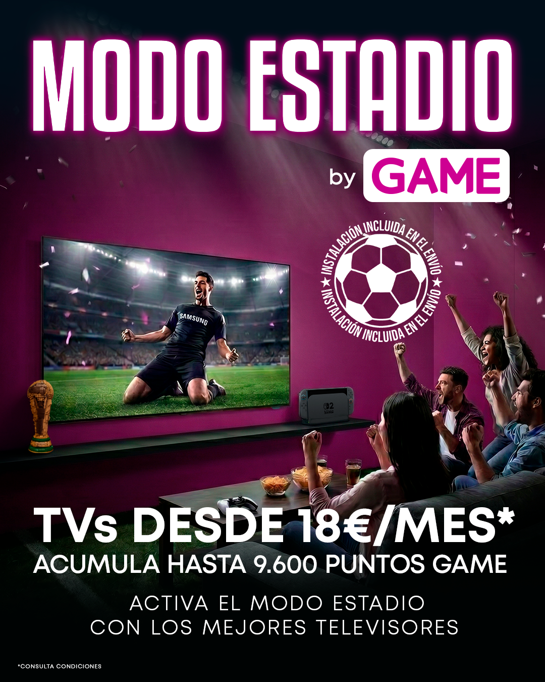 Bodegón de productos como videjuegos, merchandising o accesorios que puedes encontrar en el Pre-Black Friday de GAME