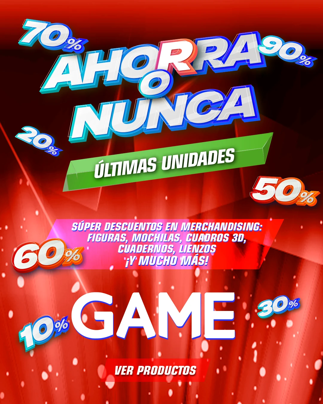 Ahorra o Nunca: ¡últimas unidades en GAME! Promoción de Ahorra o Nunca de últimas unidades en GAME