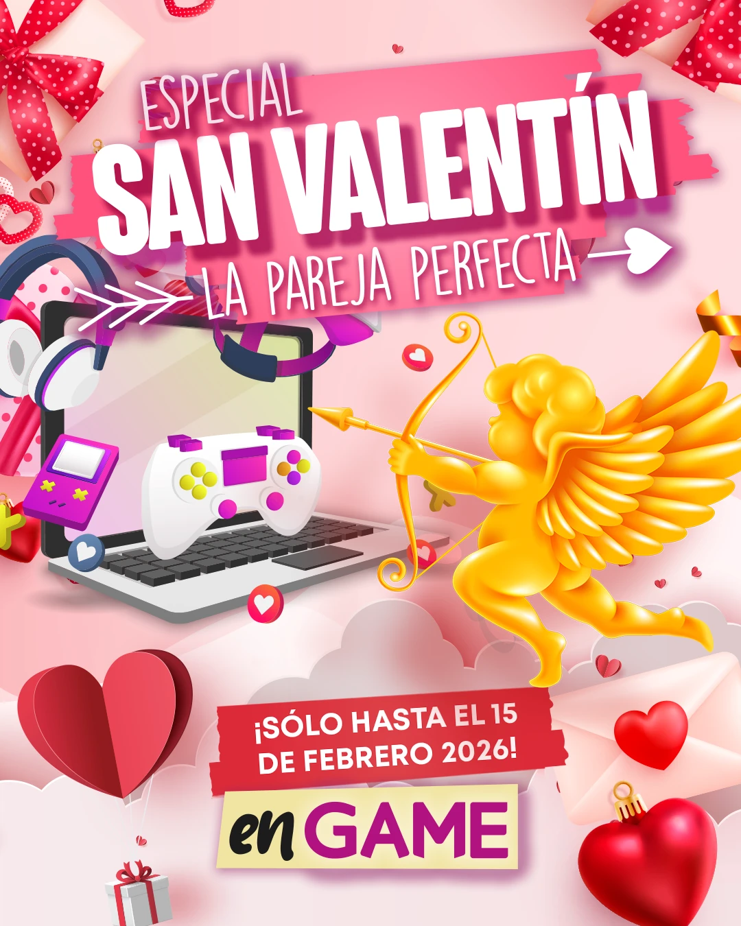 Bodegón de productos como videjuegos, merchandising o accesorios que puedes encontrar en el Pre-Black Friday de GAME