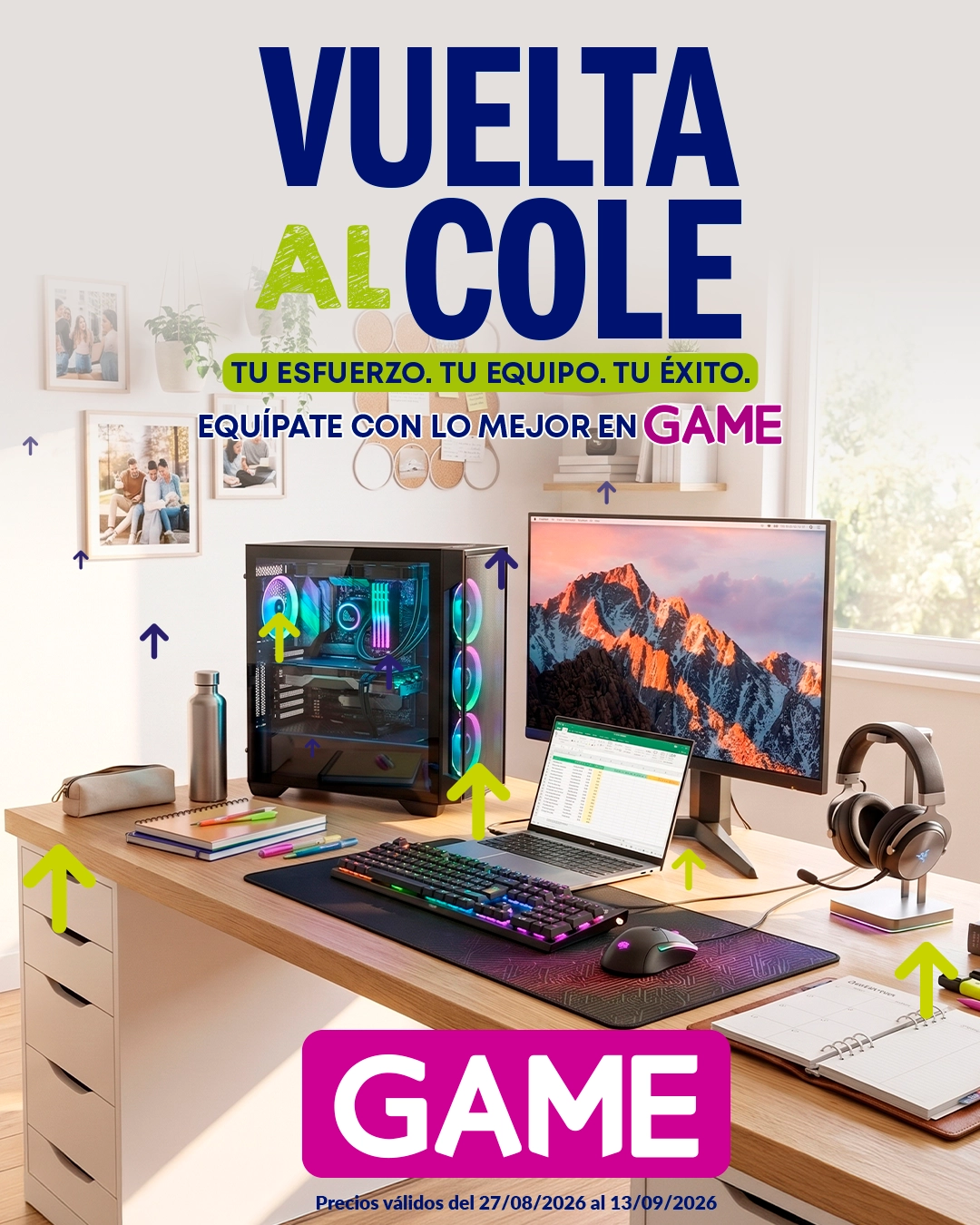 Vuelta al Cole 2026 1 Bodegón de productos como videjuegos, merchandising o accesorios que puedes encontrar en el Pre-Black Friday de GAME