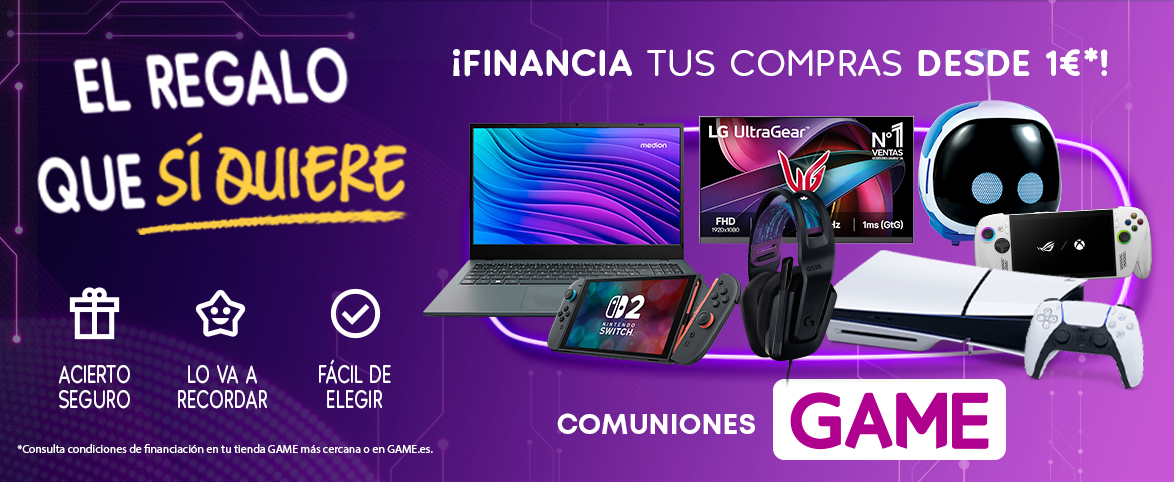 Bodegón de productos como videjuegos, merchandising o accesorios que puedes encontrar en el Pre-Black Friday de GAME