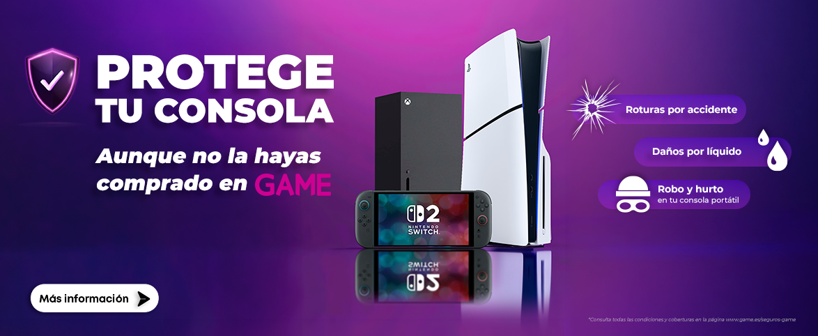Bodegón de productos como videjuegos, merchandising o accesorios que puedes encontrar en el Pre-Black Friday de GAME