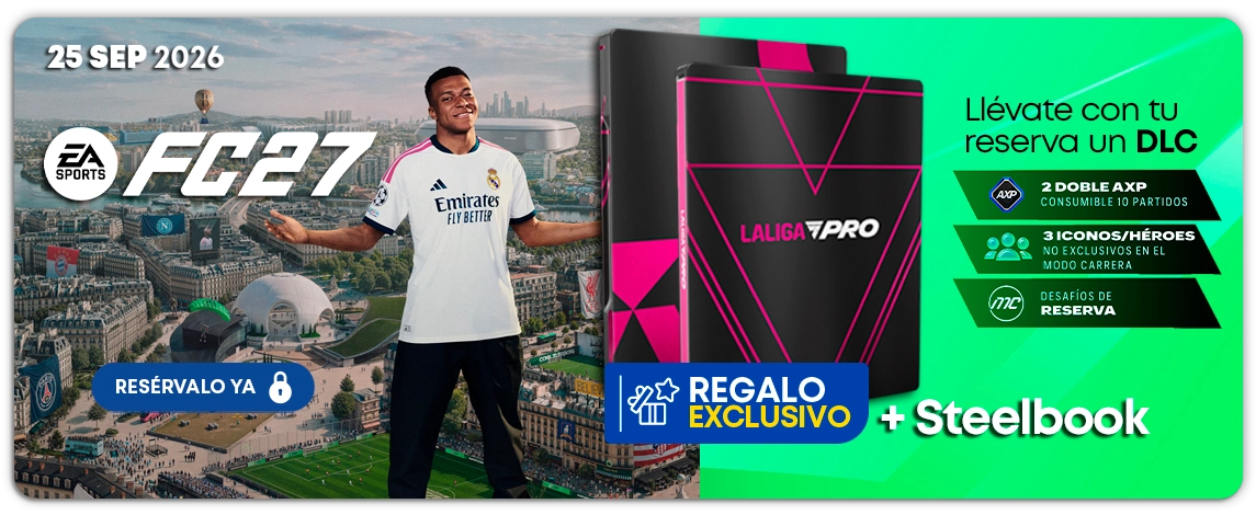 Bodegón de productos como videjuegos, merchandising o accesorios que puedes encontrar en el Pre-Black Friday de GAME