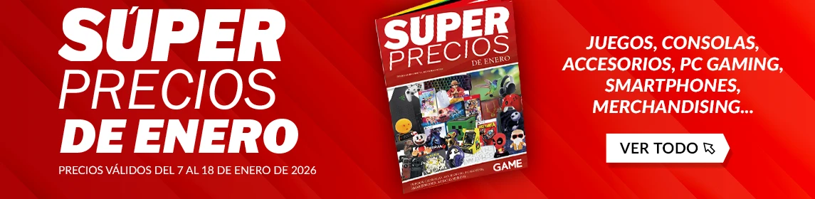 Bodegón de productos como videjuegos, merchandising o accesorios que puedes encontrar en el Pre-Black Friday de GAME
