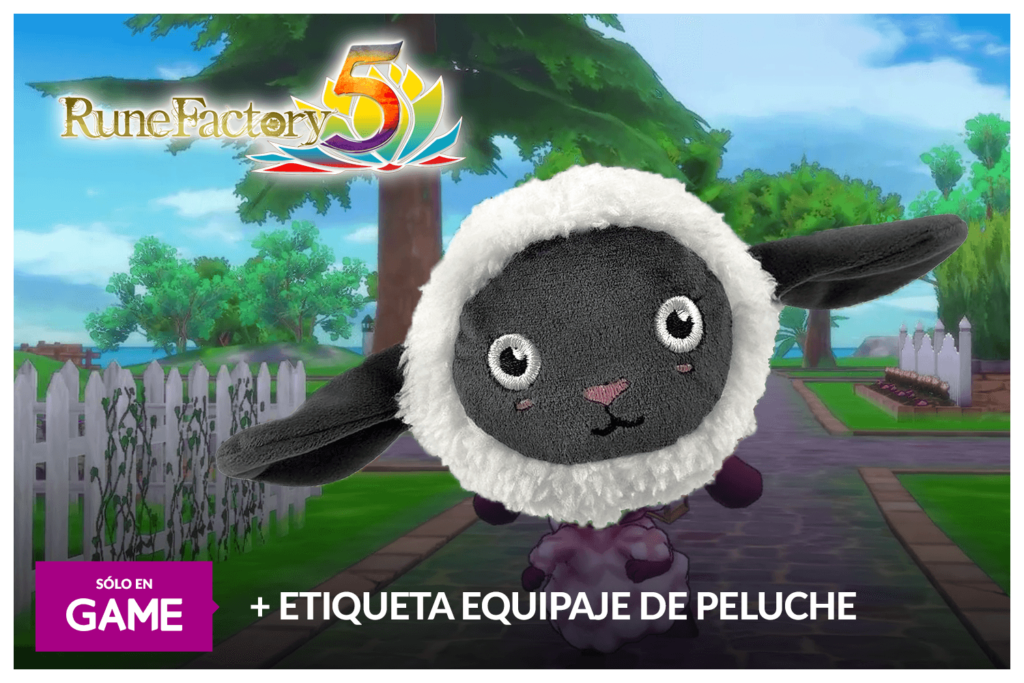 RUNE FACTORY 5 con ETIQUETA DE EQUIPAJE DE PELUCHE como regalo exclusivo GAME